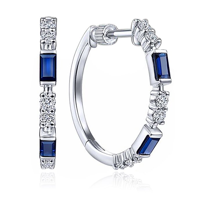 Oorringen met Blauwe Zirkonia 1 Oorringen met Blauwe Zirkonia