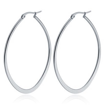 Ovale oorbellen Cilla Jewels Edelstaal Zilverkleurig-50mm