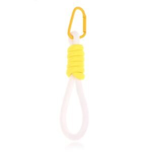 Sleutelhanger/Telefoonkoord met Handige Gesp - Fel Geel & Wit
