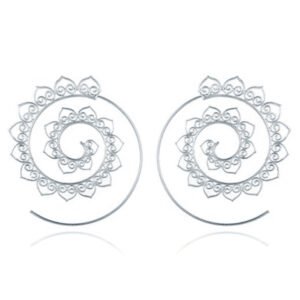 Spiraal Oorstekers Rond Dames Zilverkleurig