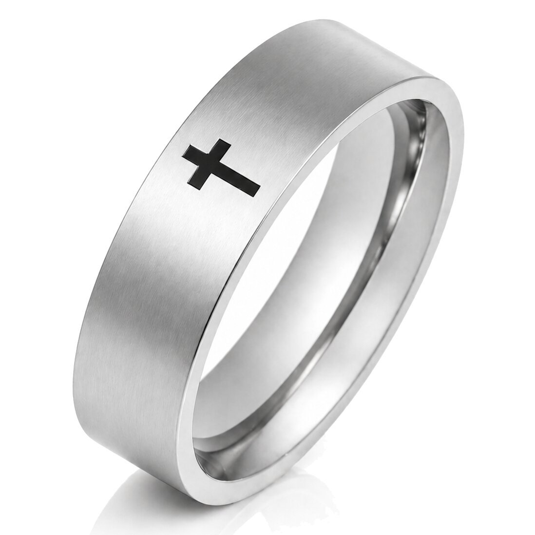Stalen mannen ring LGT Jewels Zwart Kruis-21.5mm 1 Stalen mannen ring LGT Jewels Zwart Kruis-21.5mm