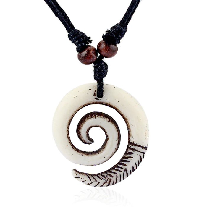 Touw Ketting voor Mannen met Witte Ronde Kettinghanger van Hars 1 Touw Ketting voor Mannen met Witte Ronde Kettinghanger van Hars