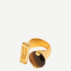 Wouters & Hendrix ring Tiger-Eye Citrine RSC096 gold plated