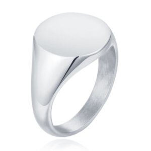 Zilverkleurige Dames Zegelring van Edelstaal-16mm