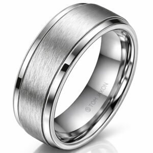 Zilverkleurige wolfraam heren ring Geborsteld Mat en Glans-20mm